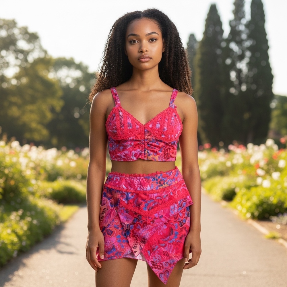 Sister Party Floral 2 piece set, Size Med, NWT